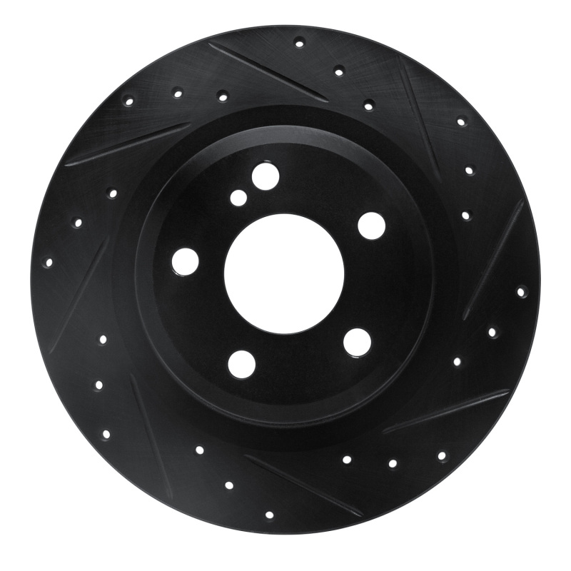 Mercedes-Benz SLC300 Brake Rotor (1) - Rear Right - R1 Concepts - Drilled & Slotted - Black - `12-`20 Mercedes-Benz SLC300 Brake Rotor (1) - Rear Right - R1 Concepts - Drilled & Slotted - Black - `12-`20
